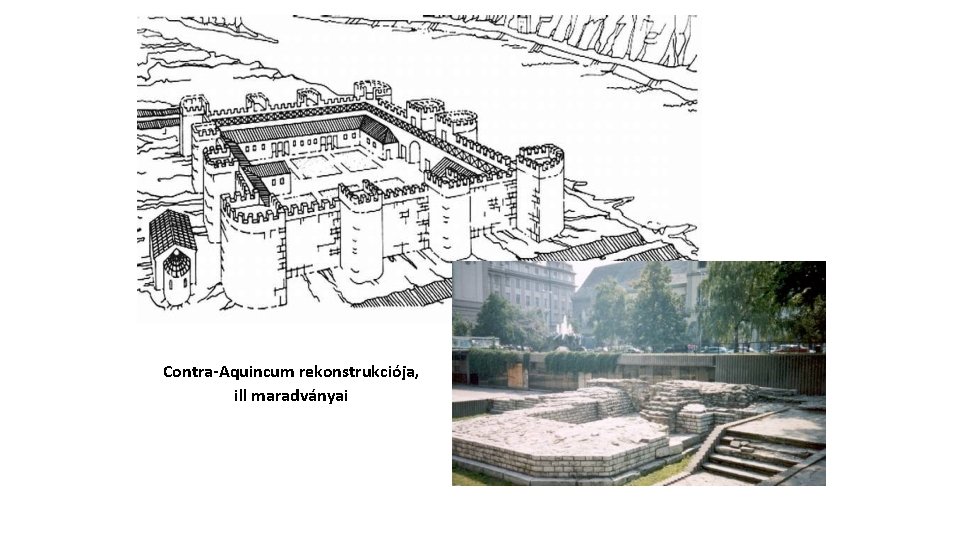 Contra-Aquincum rekonstrukciója, ill maradványai 