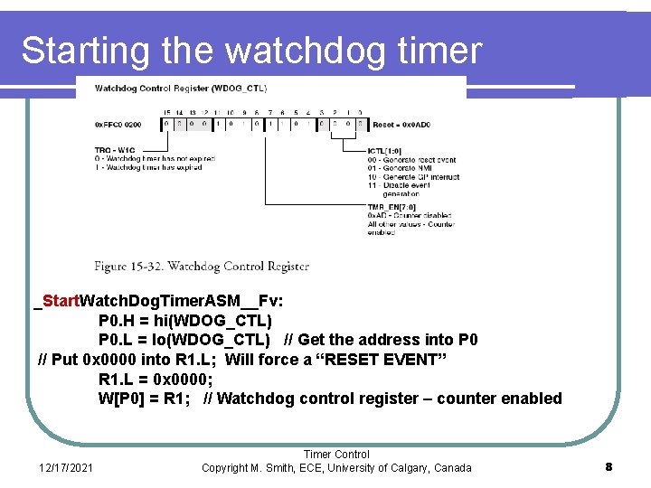 Starting the watchdog timer _Start. Watch. Dog. Timer. ASM__Fv: P 0. H = hi(WDOG_CTL)