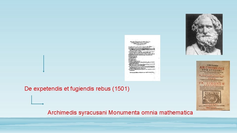 De expetendis et fugiendis rebus (1501) Archimedis syracusani Monumenta omnia mathematica 