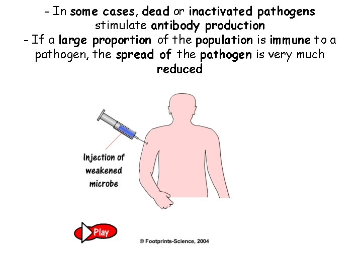 - In some cases, dead or inactivated pathogens stimulate antibody production - If a