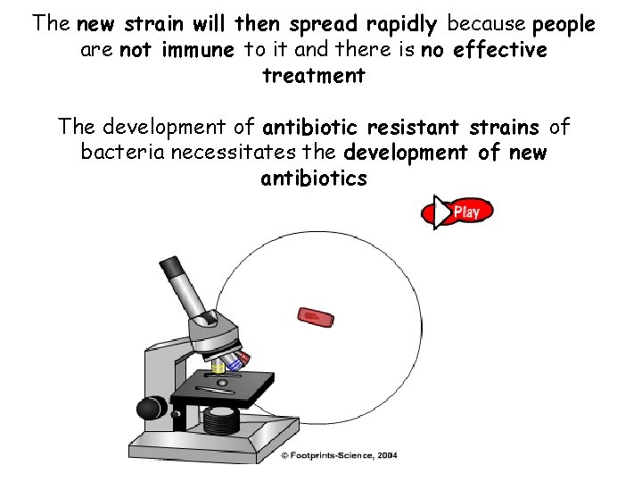 The new strain will then spread rapidly because people are not immune to it