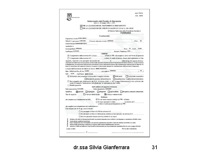 dr. ssa Silvia Gianferrara 31 