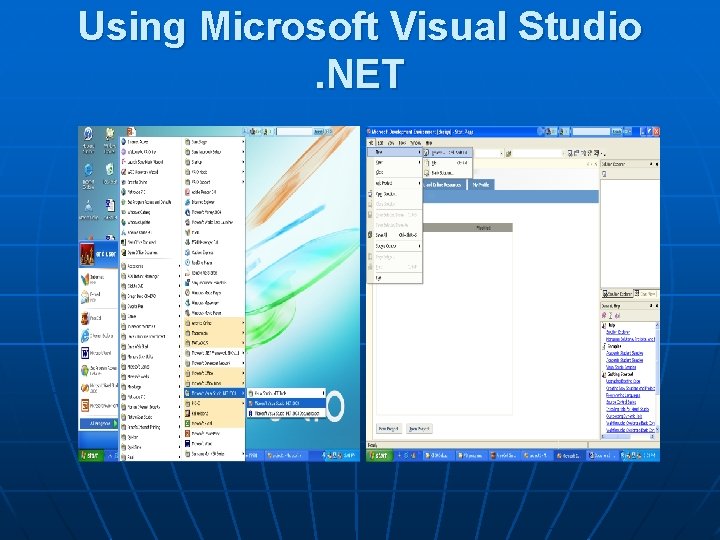 Using Microsoft Visual Studio. NET 