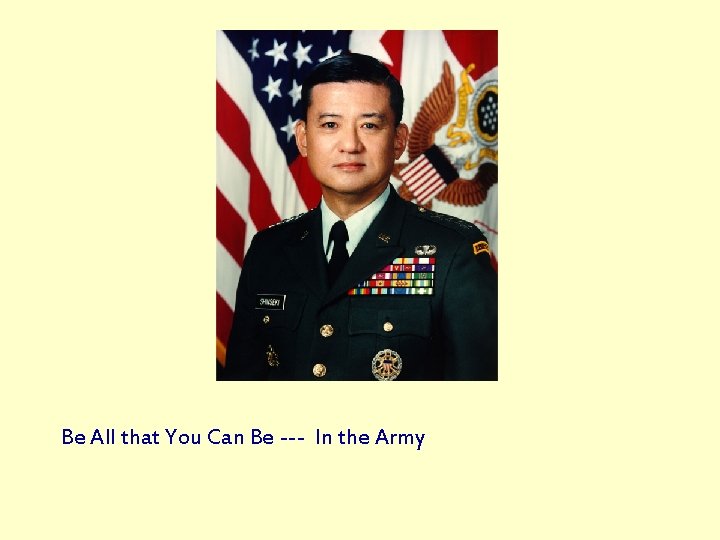 Be All that You Can Be --- In the Army 