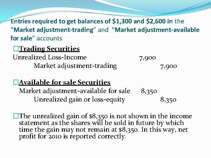 Entries required to get balances of $1, 300 and $2, 600 in the “Market