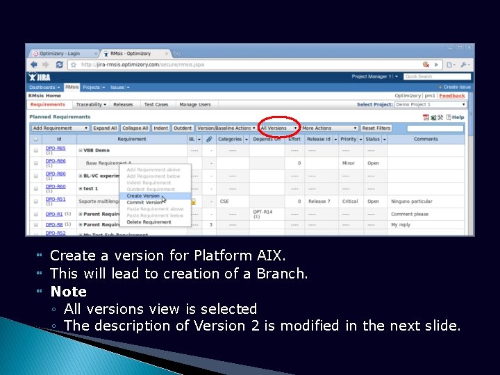  Create a version for Platform AIX. This will lead to creation of a