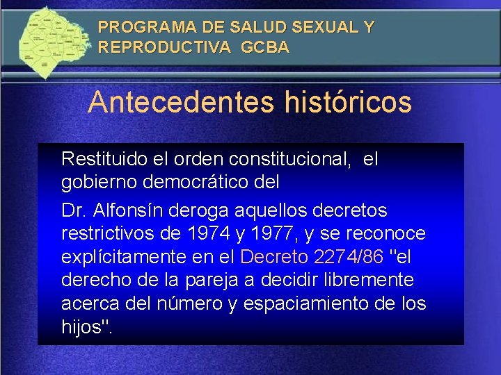 PROGRAMA DE SALUD SEXUAL Y REPRODUCTIVA GCBA Coordinadora