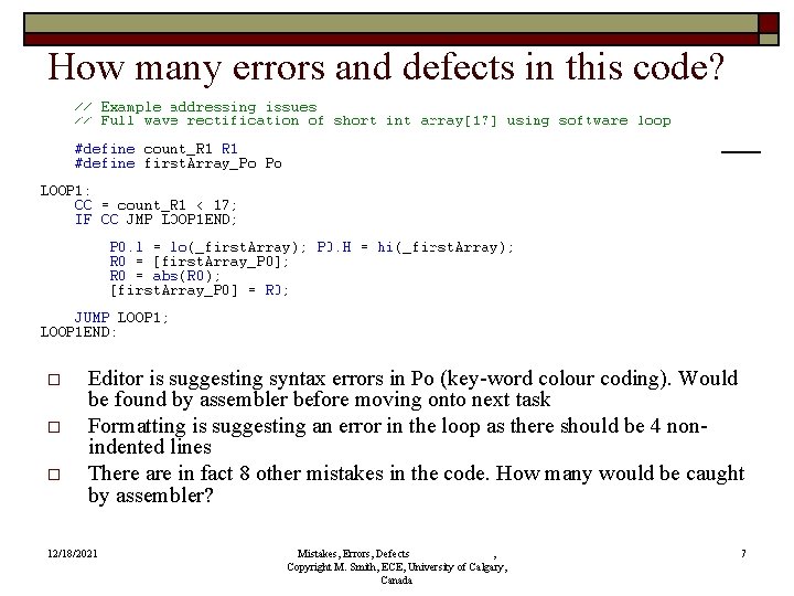 How many errors and defects in this code? o o o Editor is suggesting