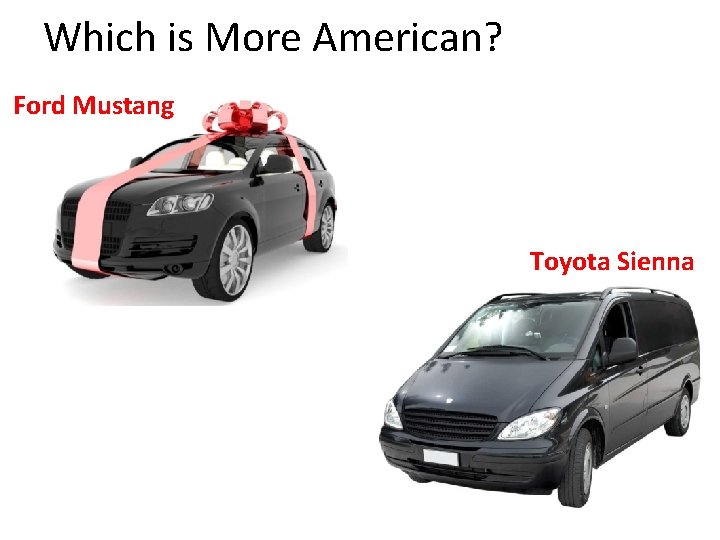 Which is More American? Ford Mustang Toyota Sienna 