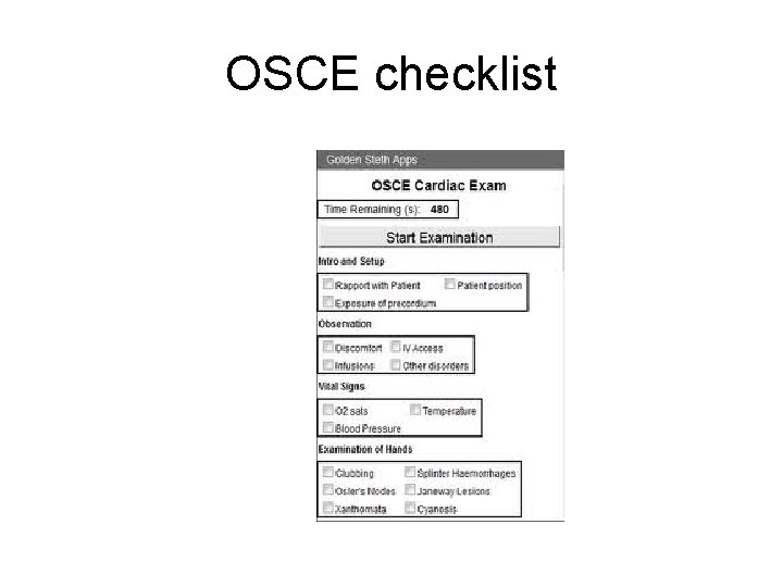 OSCE checklist 