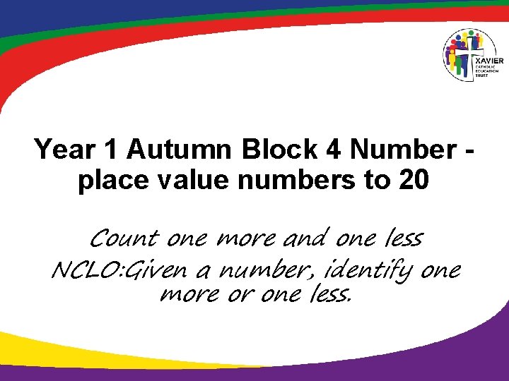 Year 1 Autumn Block 4 Number place value numbers to 20 Count one more