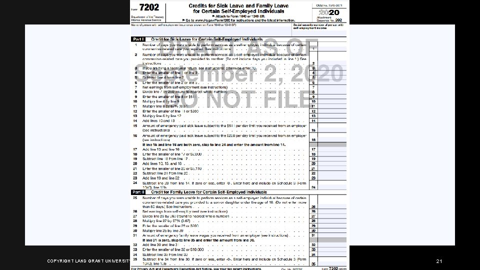 COPYRIGHT LAND GRANT UNIVERSITY TAX EDUCATION FOUNDATION 2020 21 