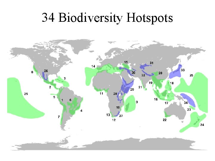 34 Biodiversity Hotspots 