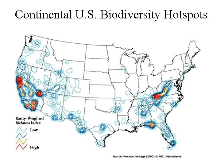 Continental U. S. Biodiversity Hotspots 