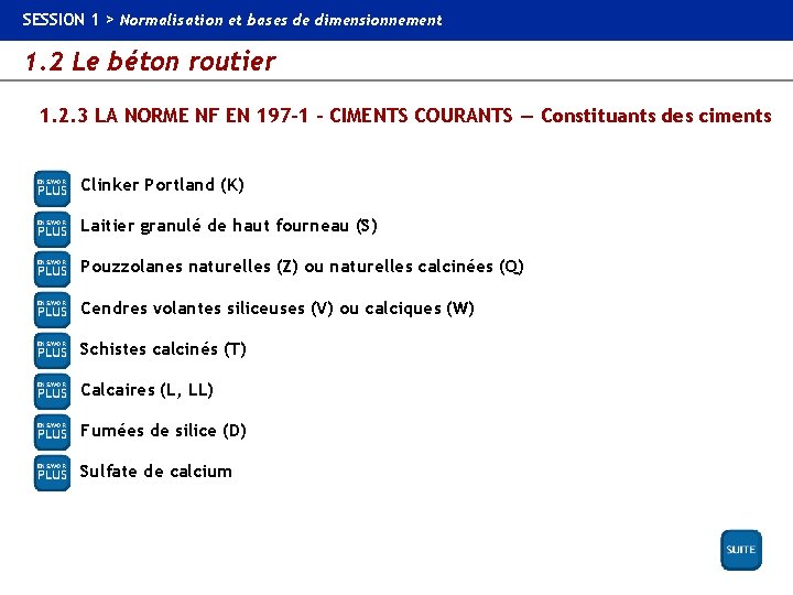 SESSION 1 > Normalisation et bases de dimensionnement 1. 2 Le béton routier 1.