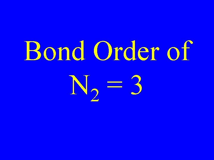 Bond Order of N 2 = 3 