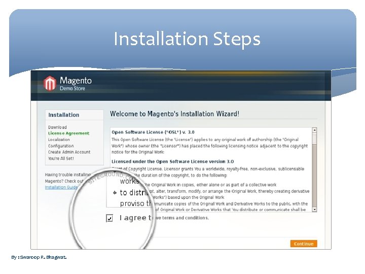 Installation Steps By : Swaroop R. Bhagwat. 