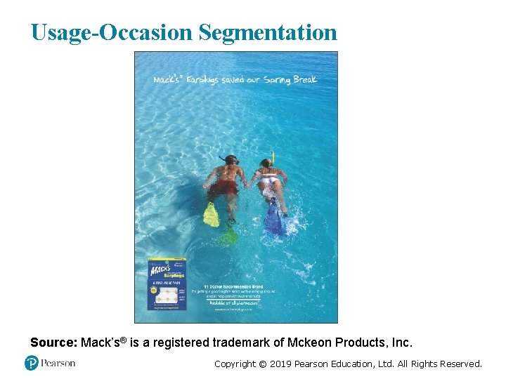 Usage-Occasion Segmentation Source: Mack’s® is a registered trademark of Mckeon Products, Inc. Copyright ©
