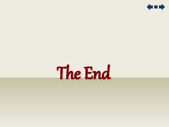 The End The End