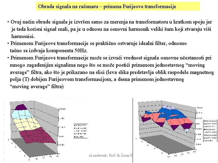 Obrada signala na računaru – primena Furijeove transformacije • Ovaj način obrade signala je