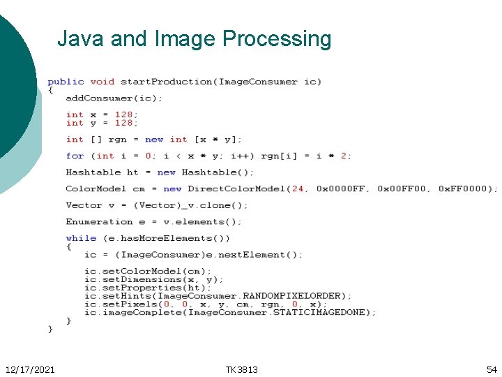 Java and Image Processing 12/17/2021 TK 3813 54 