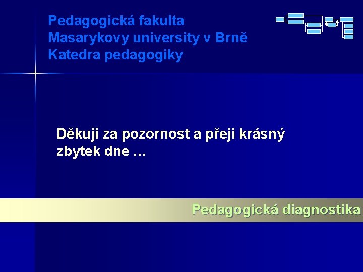 Pedagogická fakulta Masarykovy university v Brně Katedra pedagogiky Děkuji za pozornost a přeji krásný