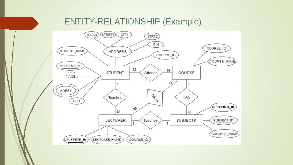 ENTITY-RELATIONSHIP (Example) 