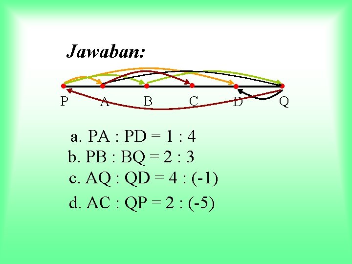 Jawaban: P A B C a. PA : PD = 1 : 4 b.