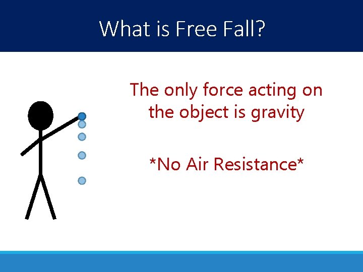 What is Free Fall? The only force acting on the object is gravity *No What is Free Fall? The only force acting on the object is gravity *No