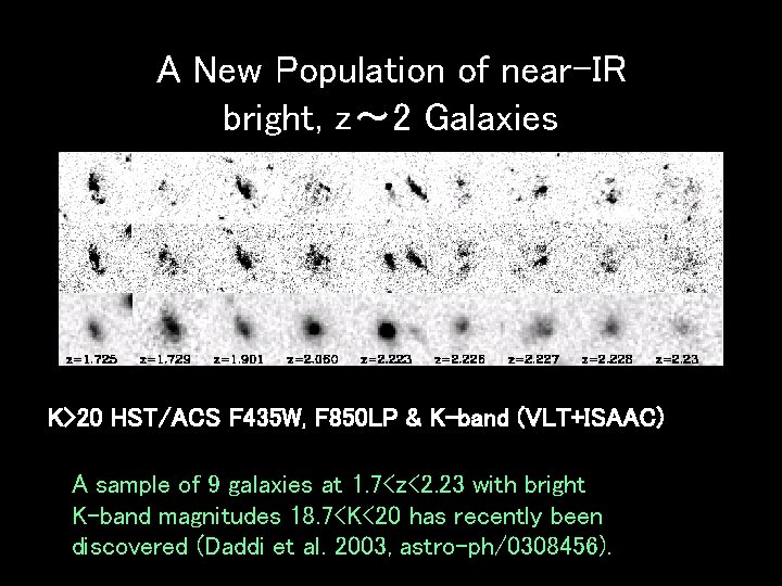 A New Population of near-IR bright, z～ 2 Galaxies K>20 HST/ACS F 435 W,