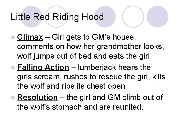 Little Red Riding Hood l Climax – Girl gets to GM’s house, comments on Little Red Riding Hood l Climax – Girl gets to GM’s house, comments on