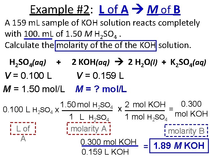 Example #2: L of A M of B A 159 m. L sample of