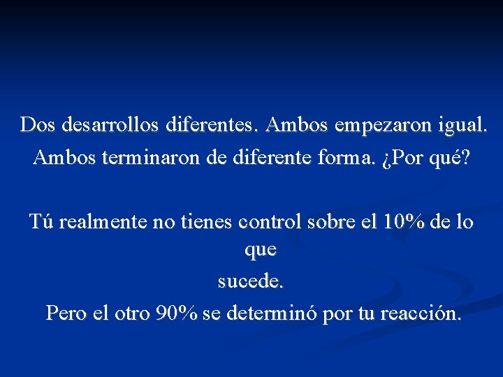 Dos desarrollos diferentes. Ambos empezaron igual. Ambos terminaron de diferente forma. ¿Por qué? Tú