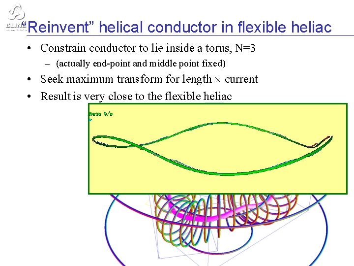 “Reinvent” helical conductor in flexible heliac • Constrain conductor to lie inside a torus,