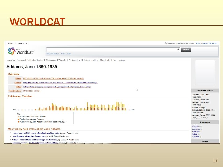 WORLDCAT 13 