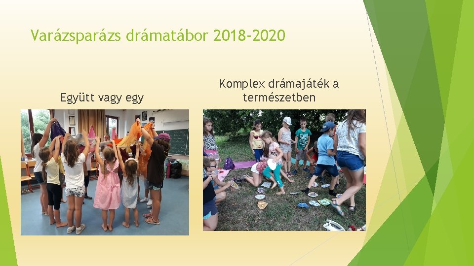 Varázsparázs drámatábor 2018 -2020 Együtt vagy egy Komplex drámajáték a természetben 