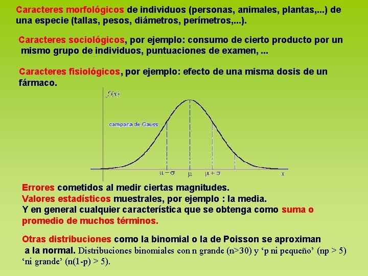 Caracteres morfológicos de individuos (personas, animales, plantas, . . . ) de una especie