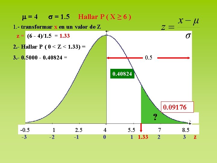  =4 = 1. 5 Hallar P ( X ≥ 6 ) 1. -