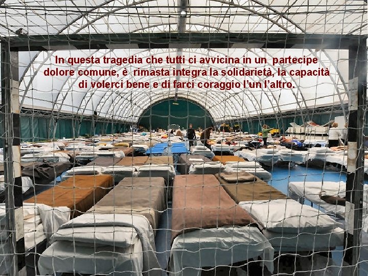 In questa tragedia che tutti ci avvicina in un partecipe dolore comune, è rimasta