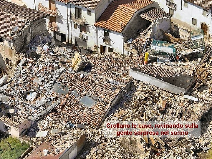 Crollano le case, rovinando sulla gente sorpresa nel sonno 