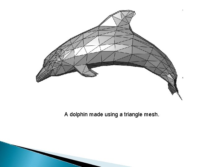 A dolphin made using a triangle mesh. 