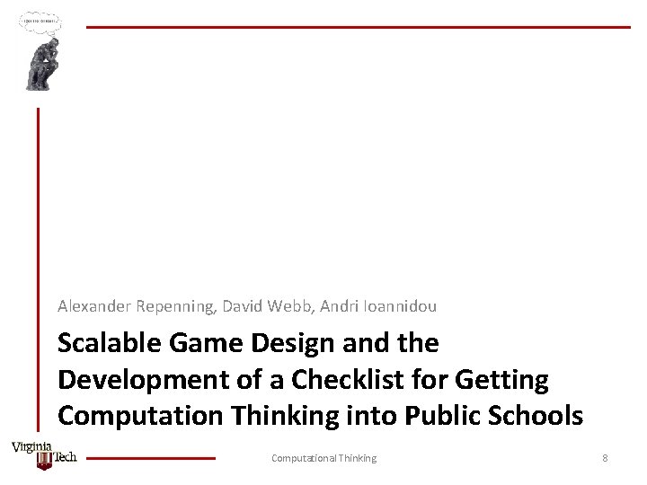 Alexander Repenning, David Webb, Andri Ioannidou Scalable Game Design and the Development of a
