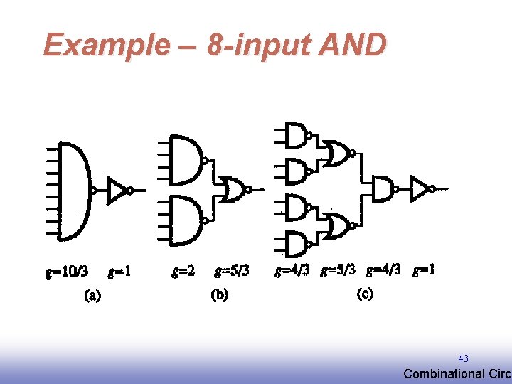 Example – 8 -input AND 43 EE 141 Combinational Circu 