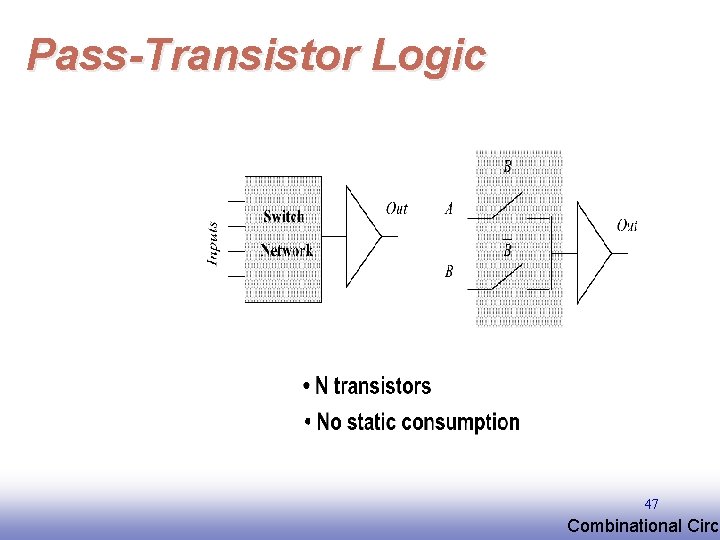 Pass-Transistor Logic 47 EE 141 Combinational Circu 