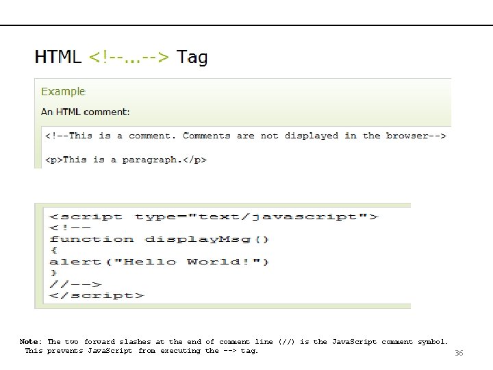 Note: The two forward slashes at the end of comment line (//) is the Note: The two forward slashes at the end of comment line (//) is the