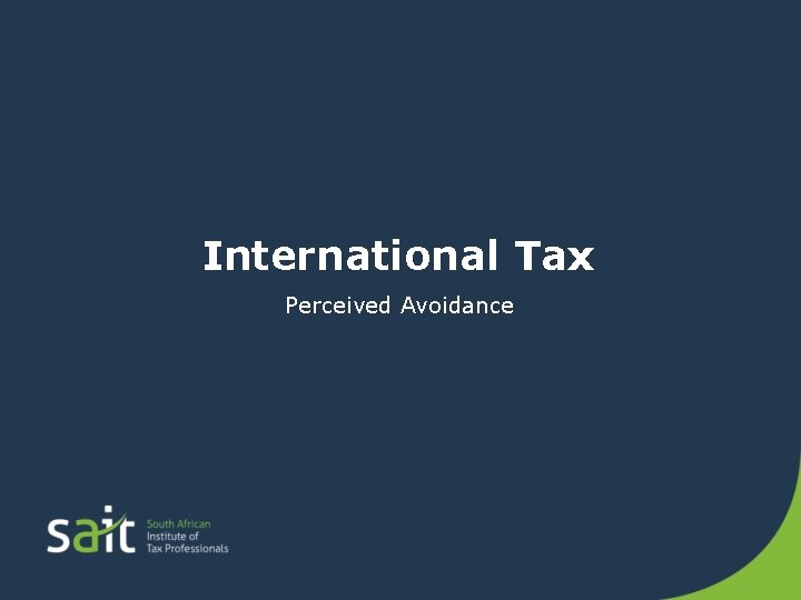 International Tax Perceived Avoidance 