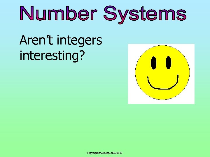 Aren’t integers interesting? copyright©amberpasillas 2010 