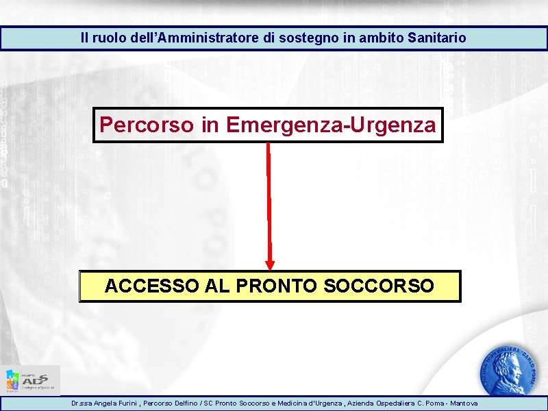 Il ruolo dell’Amministratore di sostegno in ambito Sanitario Percorso in Emergenza-Urgenza ACCESSO AL PRONTO