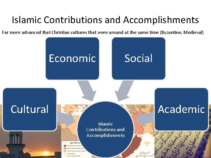 Islamic Contributions and Accomplishments Far more advanced that Christian cultures that were around at