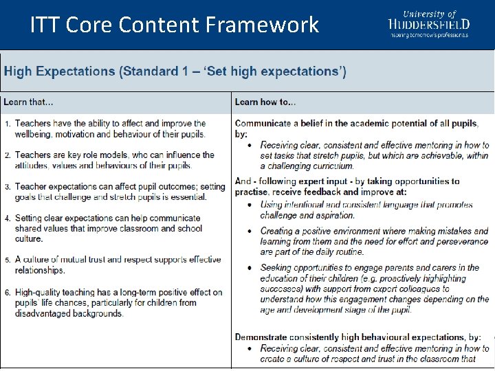 ITT Core Content Framework 